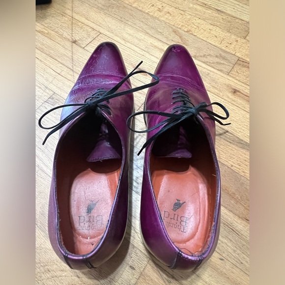 Thomas Bird Wholcut Oxford Plum Shoes - Picture 4 of 7
